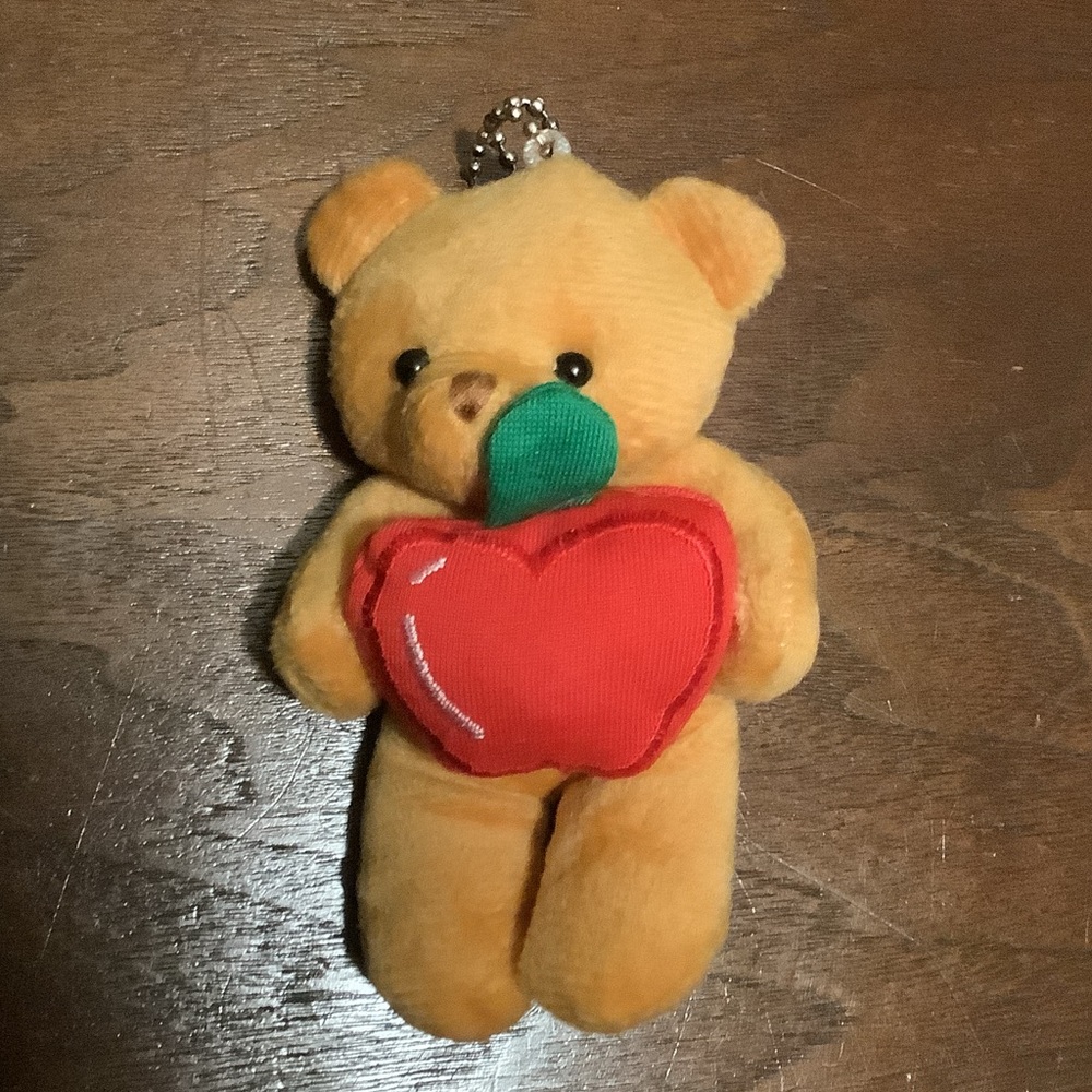Tan Teddy Bear with Red Apple Teacher’s Appreciation Keychain Teacher Gift